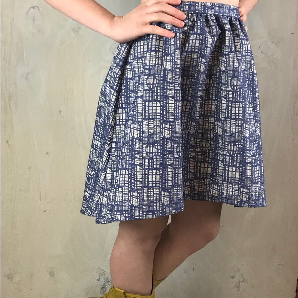 Lavender and Cream Hi Lowe Mini Skirt